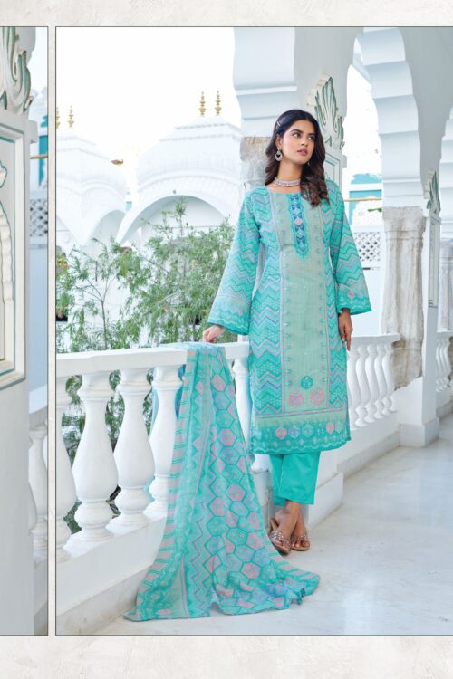 Pastel Heritage Printed Suit Set (Unstitched)