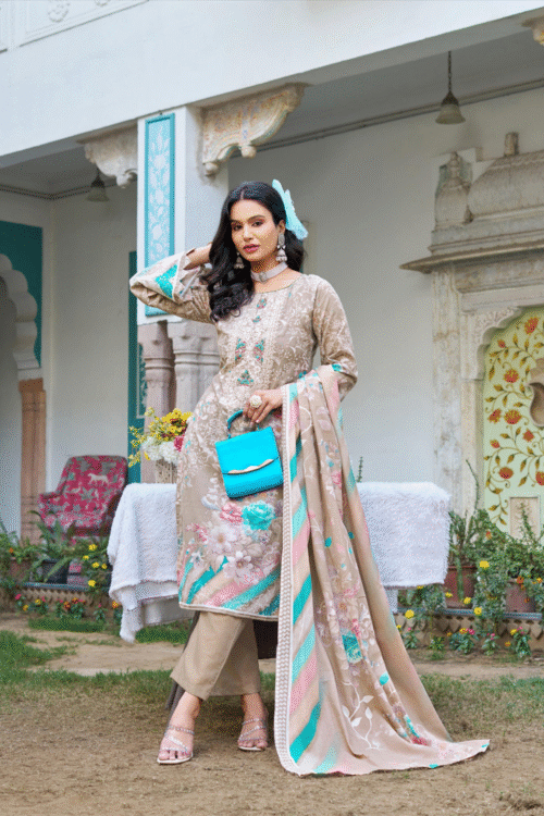 Floral Heritage Suit Set Farah Vol 2 (Unstitched)