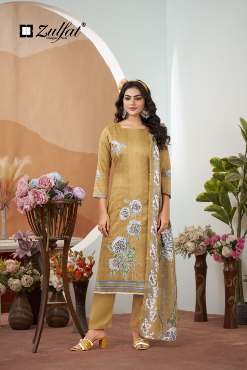 Floral Elegance Premium Suit Set ( Unstitched )